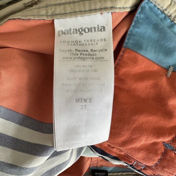 Patagonia Wavefarer Striped Surf Swim Trunks SUP Board Shorts Men's 33 Medium - Picture 8 of 8